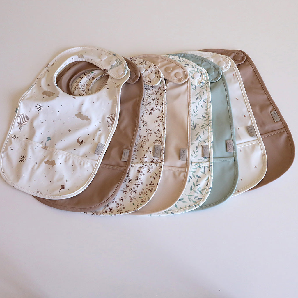 Cam Cam Copenhagen Baby Bibs with Pocket - 2 Pack Dreamland Collection - Soft & Absorbent for Messy Meals & Playtime