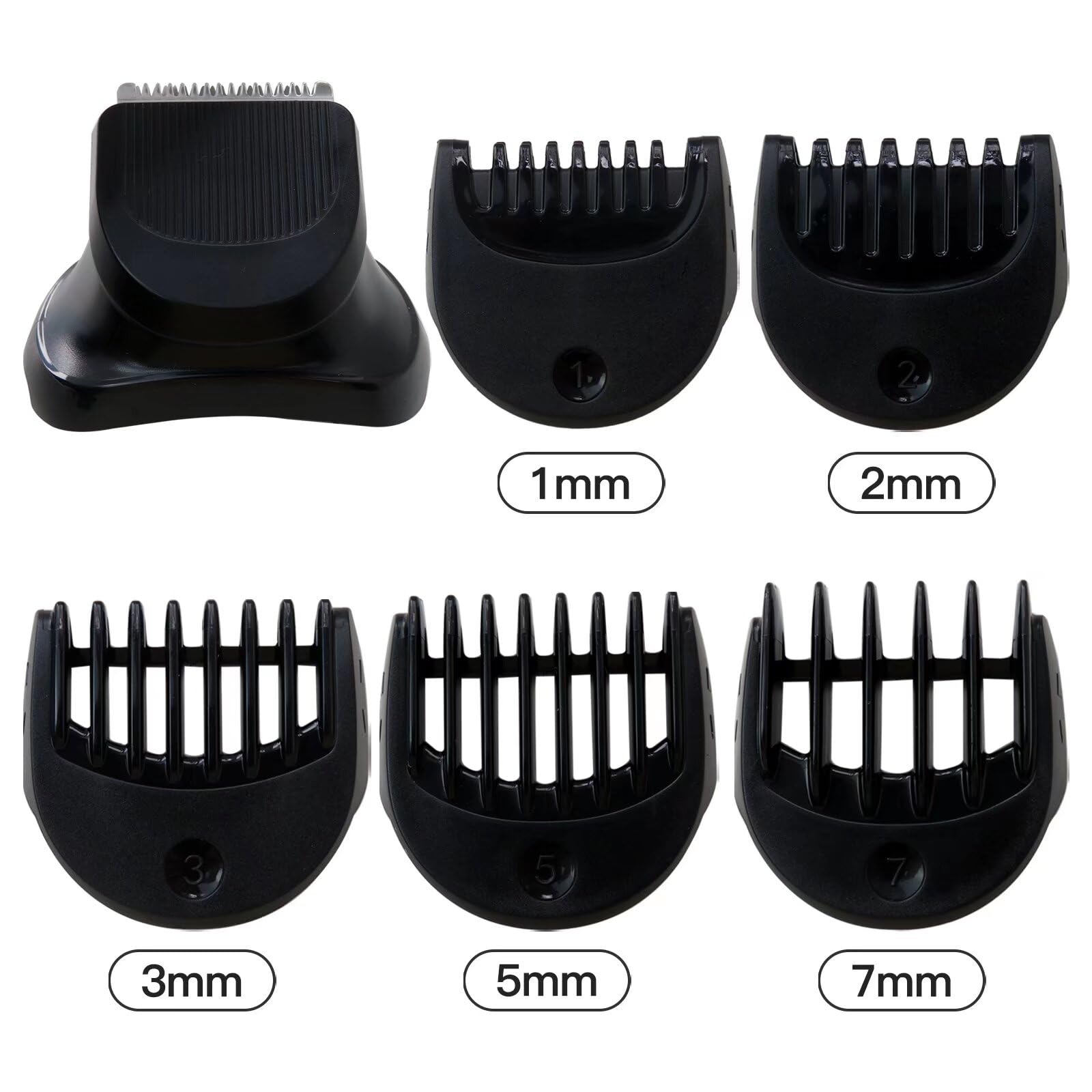 Braun Series 3 Replacement Shaver Head with 5 Guide Combs (1/2/3/5/7mm) - Electric Razor Trimmer Replacement for Men - Perfect for Travel, Home & Office Use
