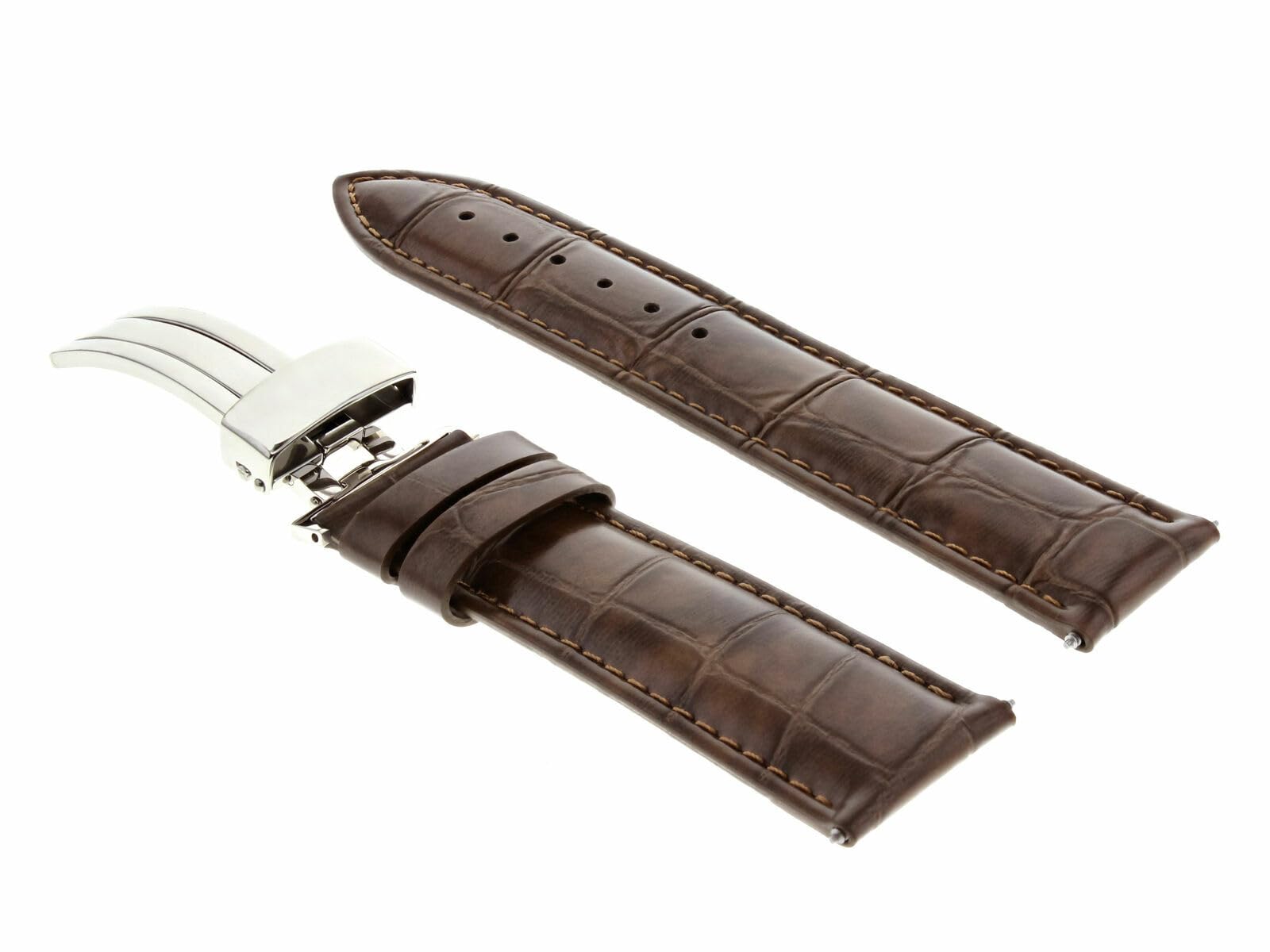 22mm Genuine Leather Watch Band Strap for Invicta Pro Diver - Light Brown with Deployment Clasp | Replacement Watch Accessory for Men, Diving, Business & Casual Wear