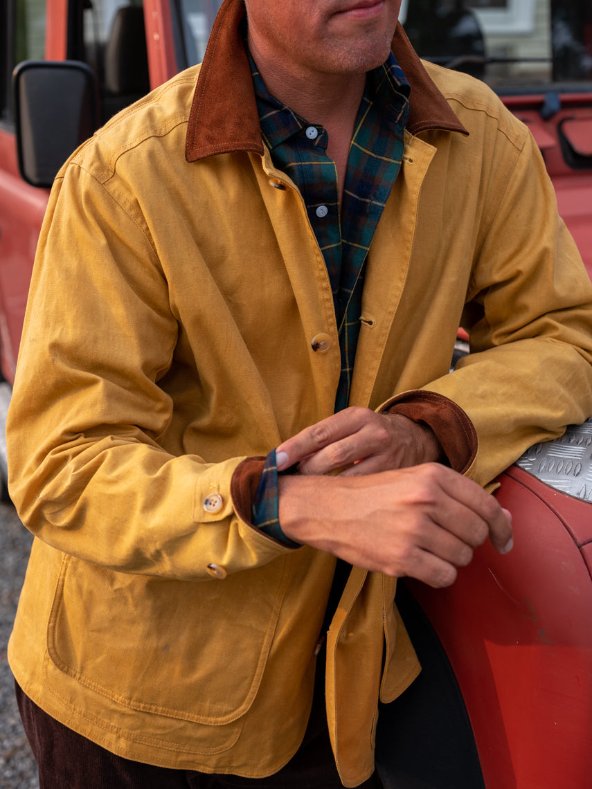 Gamekeeper Jacket - Goldenrod Waxed Canvas Outdoor Hunting Coat | Durable Water-Resistant Field Jacket for Hunting, Hiking & Camping