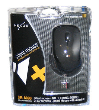 Nexus SM 8000 Wireless Silent Mouse - 5 Buttons Ergonomic Computer Mouse for Office, Gaming & Quiet Workspaces