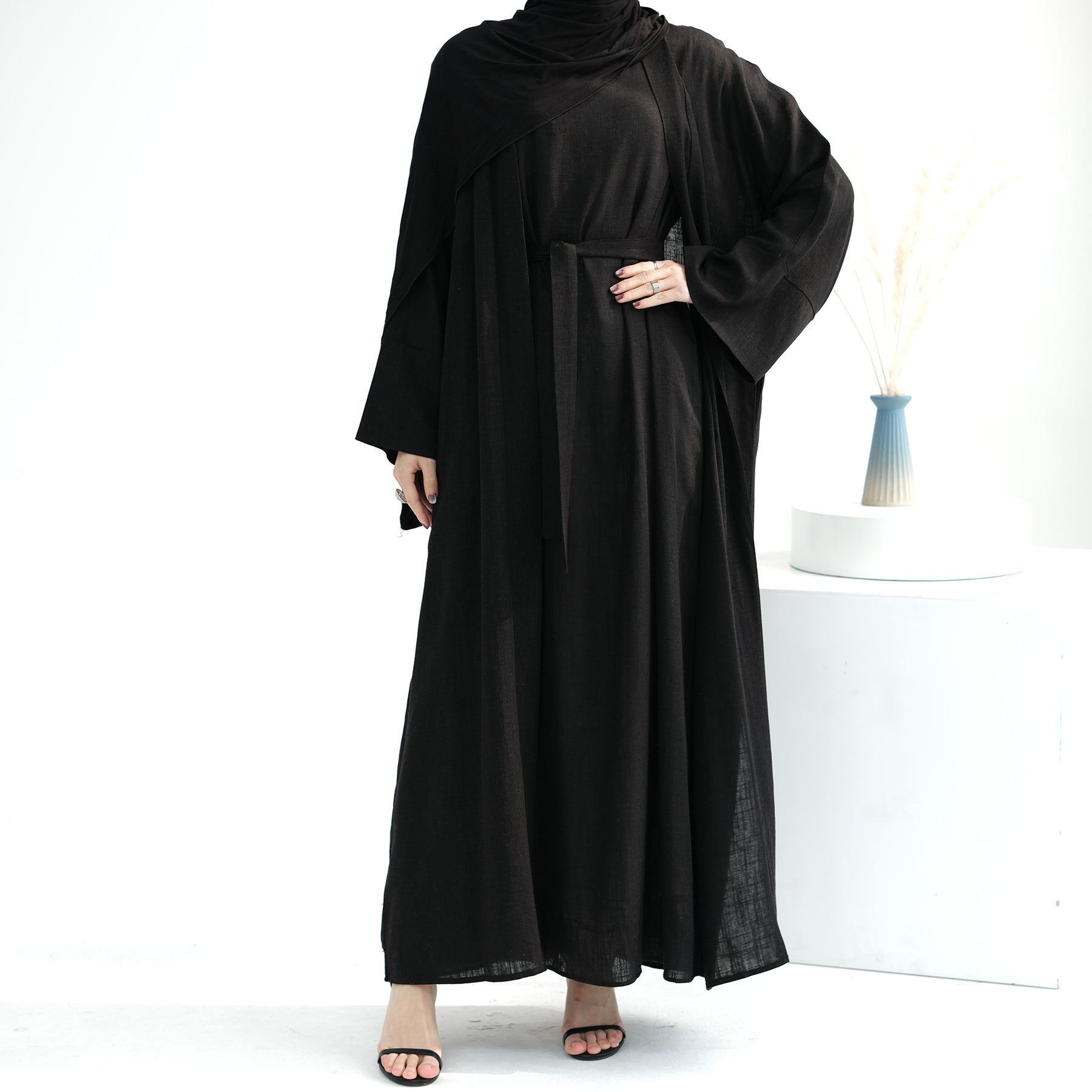 Aviella Black Linen Set - Soft & Breathable Linen Pajamas for Women | Perfect for Summer Sleepwear & Lounge Wear