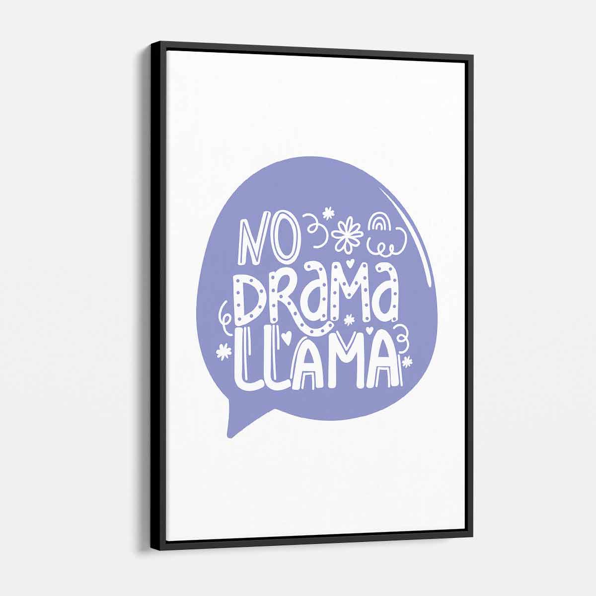 Purple No Drama Llama Wall Art Canvas Print - 17x56 Inch Boho Home Decor for Living Room, Bedroom & Nursery