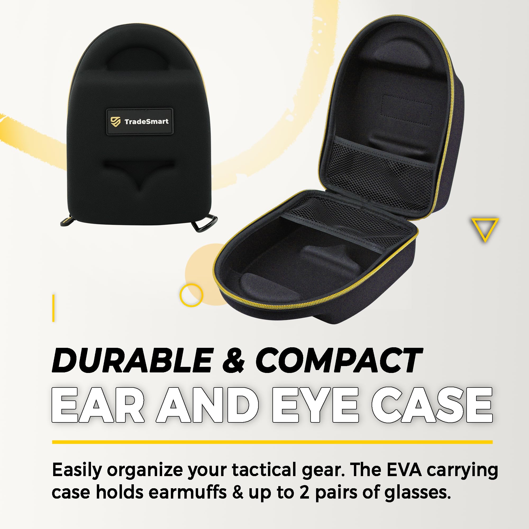 TradeSmart All-in-One Shooting Ear Protection Set - NRR 28 Safety Earmuffs, Anti-Fog Glasses & Noise Reduction Earplugs with Carrying Case - Perfect for Shooting Ranges, Hunting & Outdoor Sports