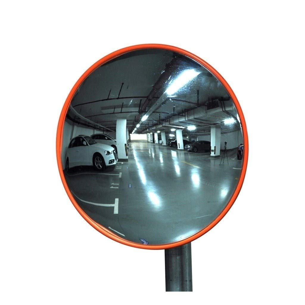 45cm Orange PC Convex Traffic Mirror for Indoor & Outdoor Use - Store, Warehouse, Parking Lot Blind Spot Safety - HUIGJJ-0910 | Ideal for Security, Traffic Control & Accident Prevention