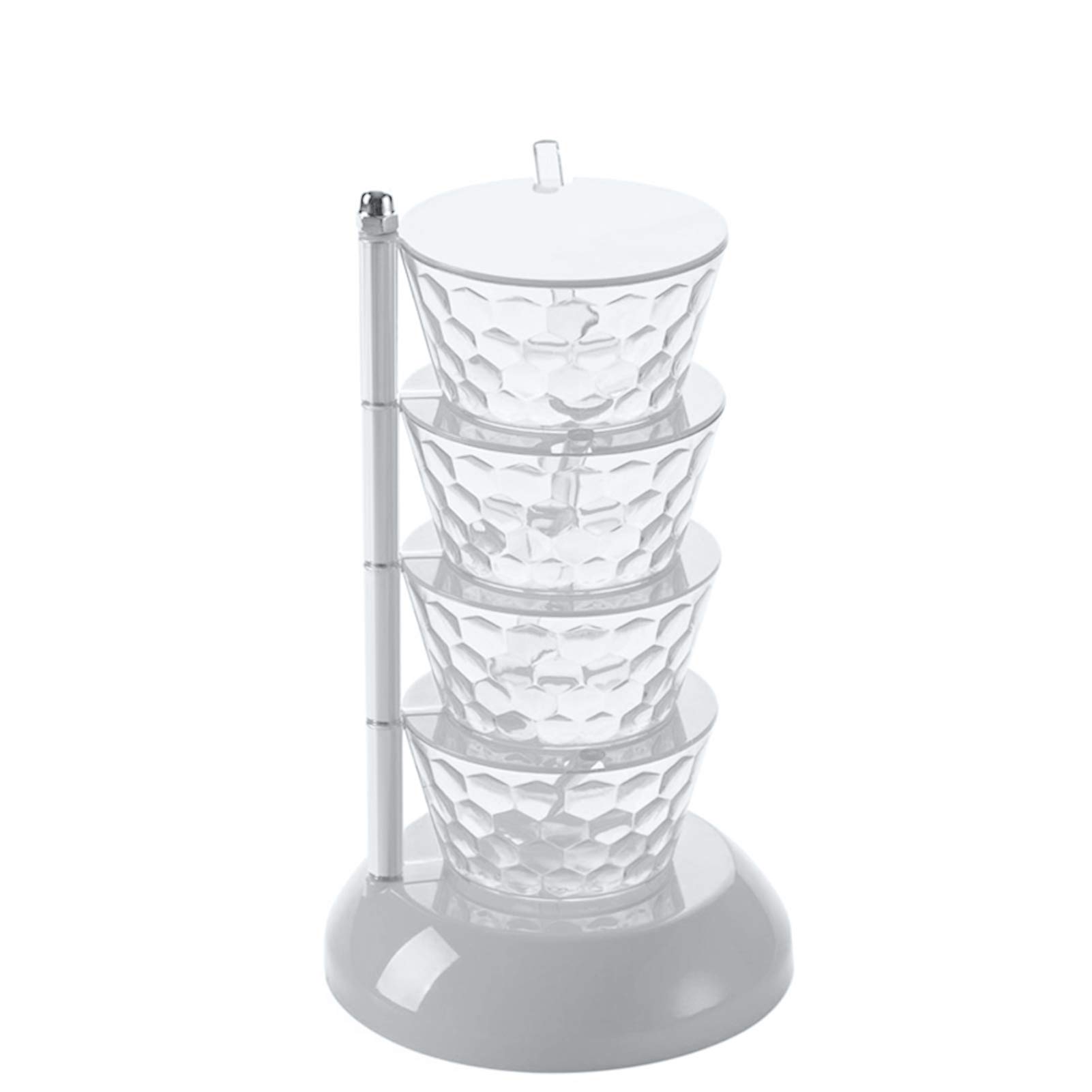 PAPABA 4-Layer Transparent Rotating Spice Rack - Vertical Multi-Tier Kitchen Seasoning Organizer with Plastic Frame for Condiment & Spice Storage - Perfect for Pantry, Countertop, and Cabinet Organization