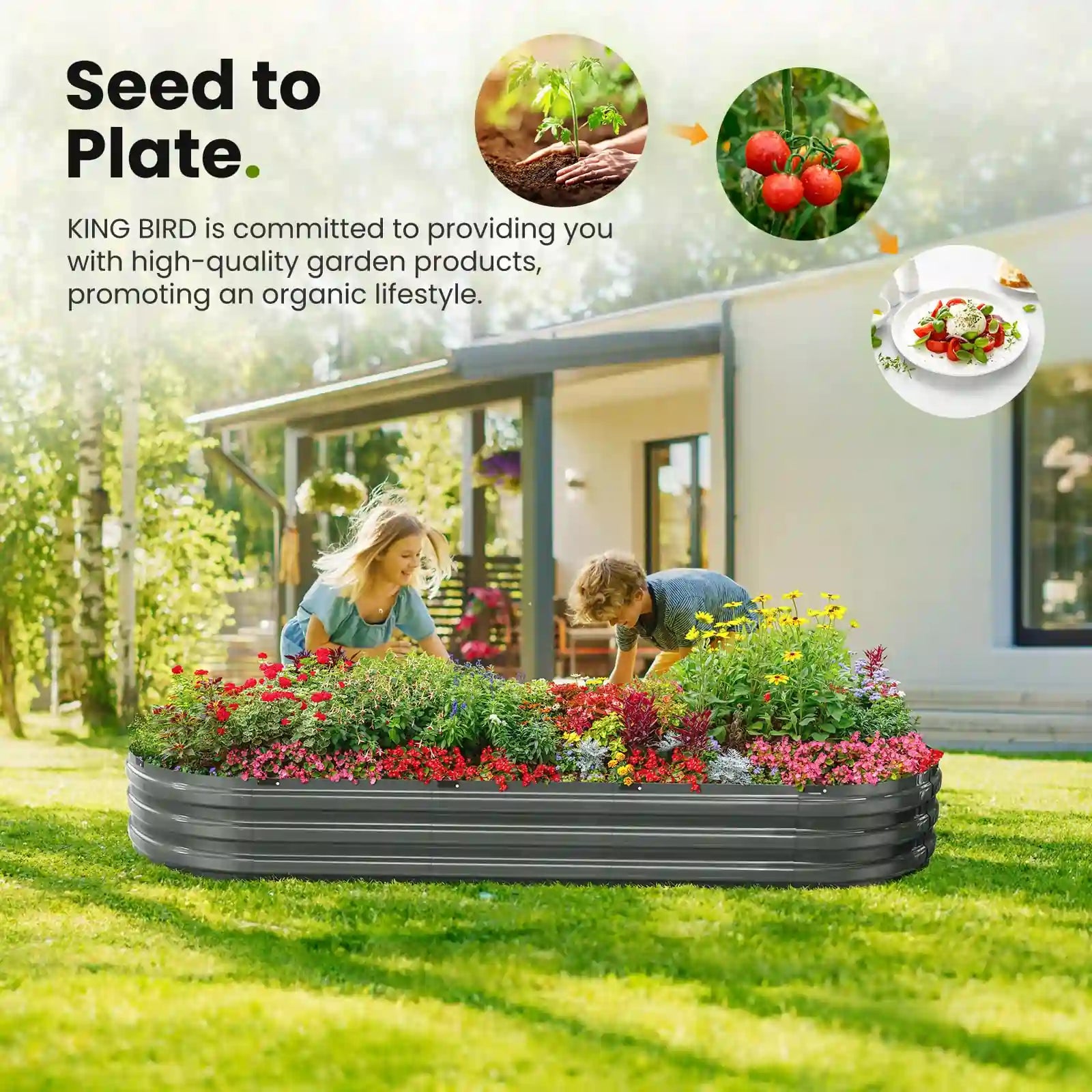 Sturdy Screwless Raised Garden Bed Kit - Easy Assembly Elevated Planter Box for Vegetables, Flowers & Herbs - Perfect for Backyard, Patio & Urban Gardening