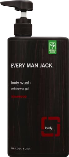 Every Man Jack Cedarwood Body Wash for Men - 33.8 oz | Natural Ingredients, Moisturizing & Refreshing | Perfect for Daily Shower & Gym Recovery