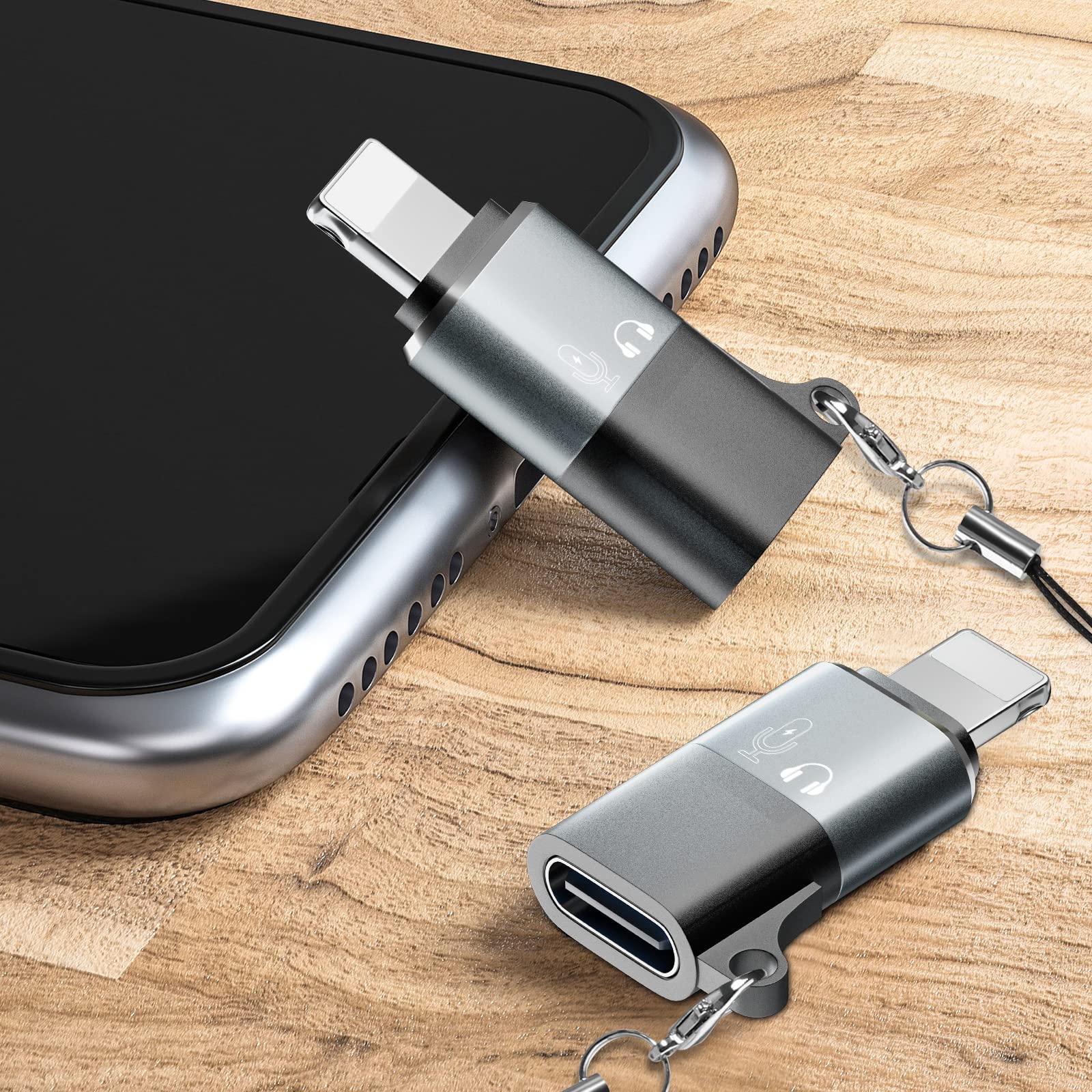 USB C to Lightning Adapter, iOS OTG Converter for Wireless Microphones, USB Drives, Speakers, Card Readers, Mice & Keyboards - Seamless Device Connectivity for Mobile Phones & Tablets in Home, Office & Studio