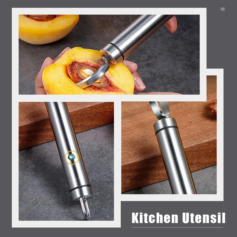 Stainless Steel Fruit Corer Remover Tool - Easy Apple Pear Peach Core Remover - 2 Pack Kitchen Gadgets for Baking, Fruit Platters & Healthy Snacks