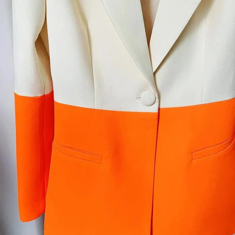Stylish Contrast Patchwork Pantsuit for Women - Trendy Two-Piece Outfit for Casual Wear, Office & Night Out
