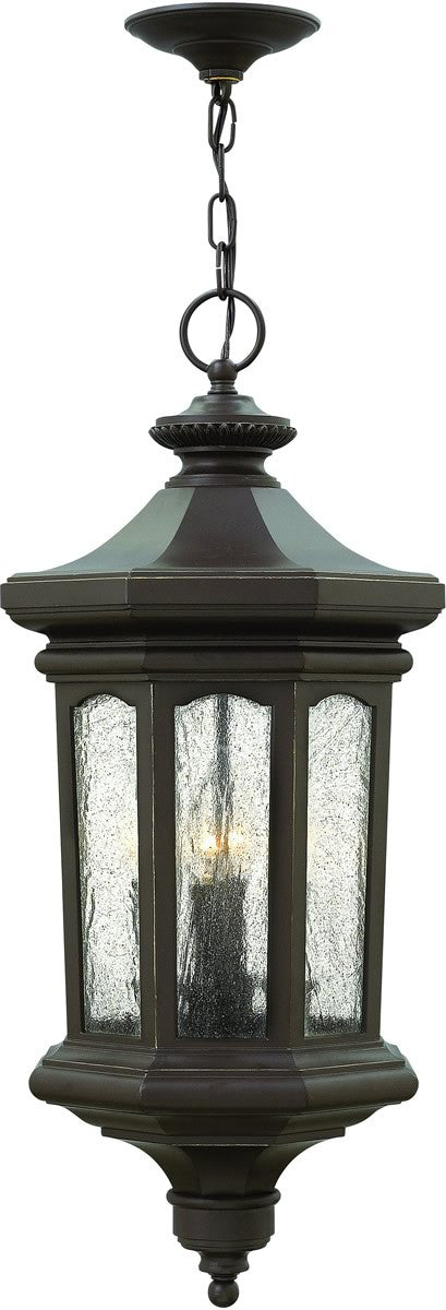 12W Raley 4-Light Outdoor Pendant Light Fixture - Oil Rubbed Bronze Finish - Dimmable Hanging Porch Light - Weatherproof for Patio, Garden & Entryway Lighting