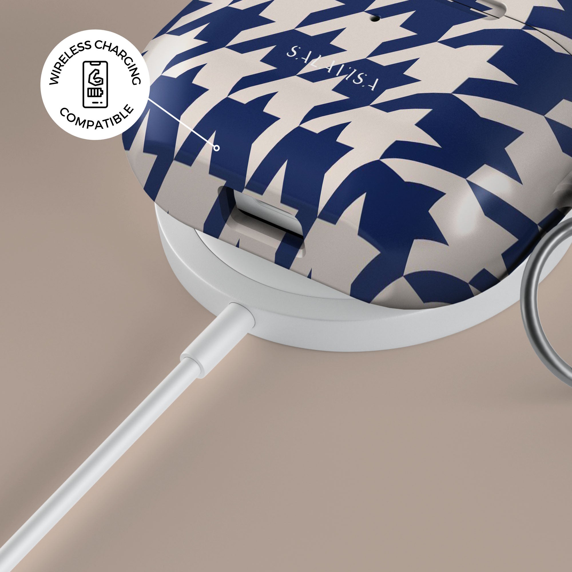 Blue Houndstooth Pattern AirPods Pro Case - Stylish Protective Cover for Apple AirPods 1/2/3 Gen - Perfect for Work, Travel & Daily Use