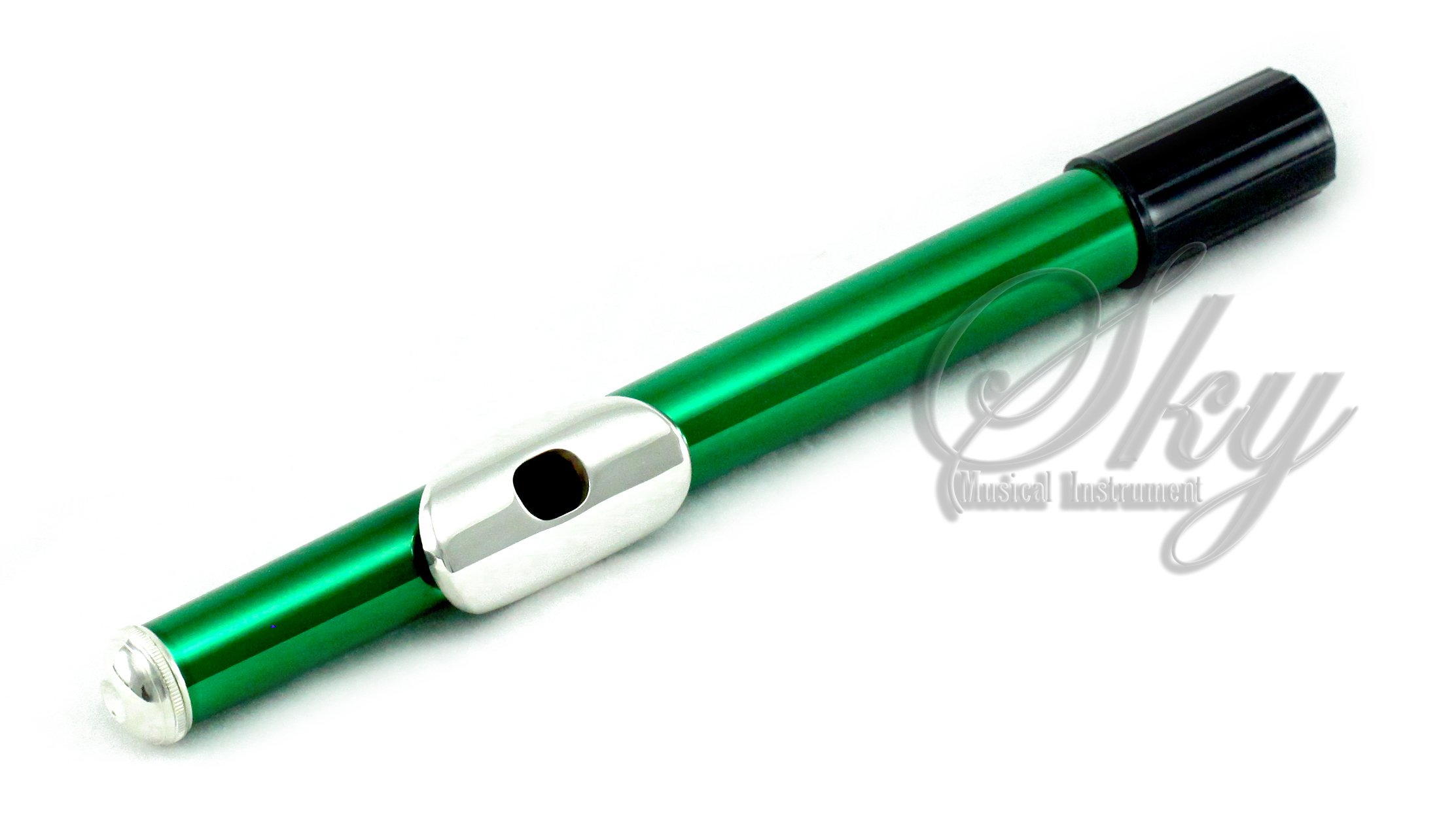 Professional Sky C Flute with Lightweight Case - Includes Cleaning Rod, Cloth, Joint Grease & Screwdriver (Green/Silver, Closed Hole) - Perfect for Beginners, Students & Professional Performers