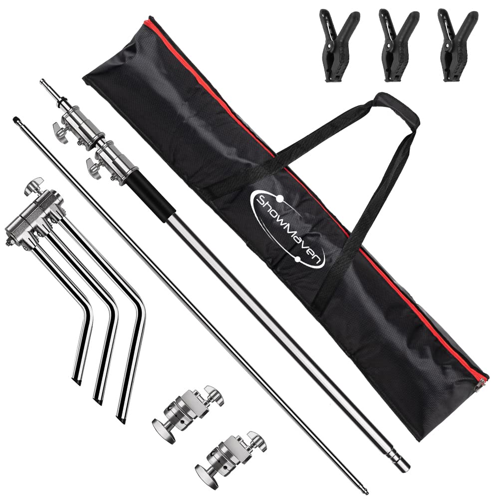 Heavy Duty 10ft C Stand with Boom Arm - Professional Photography Light Stand for Studio, Video Reflector, Monolight & Backdrops - Perfect for Portrait, Product Photography & Video Production