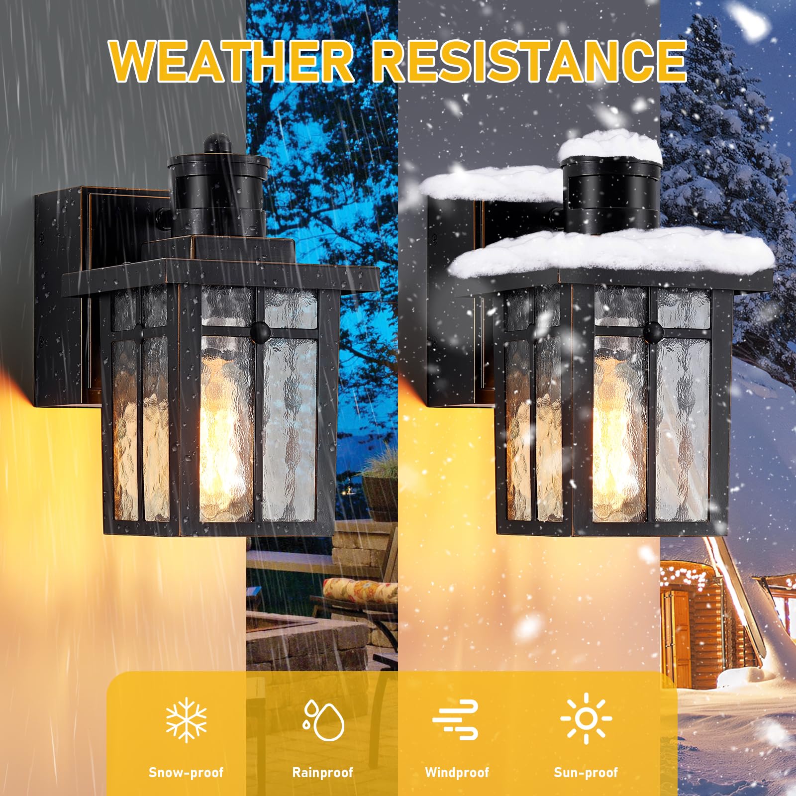 Outdoor Porch Lights with GFCI Outlet - Dusk to Dawn Motion Sensor, 3 Lighting Modes, Waterproof Exterior Wall Light for House, Patio, Garage - Perfect for Front Door Security & Nighttime Illumination