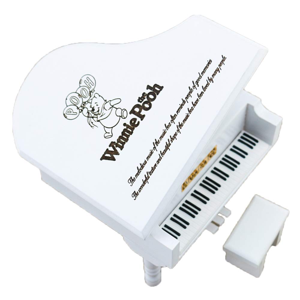 Winnie The Pooh Wind Up Music Box - Engraved Wooden Piano Musical Gift Box Plays Theme Song - Perfect for Baby Showers, Birthdays & Nursery Decor