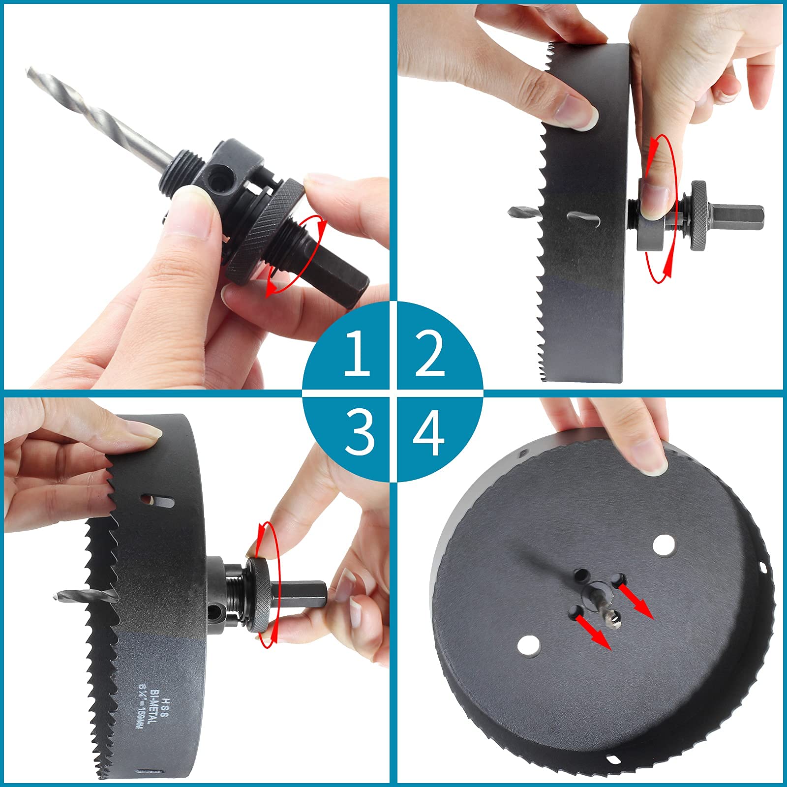 6.25 Inch Hole Saw - Heavy Duty HSS Bi-Metal Cutter for Wood, Metal & Plastic - DIY & Construction Use
