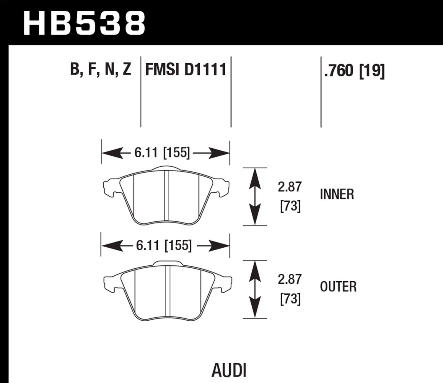 HB538B.760 HPS 5.0 Street Brake Pads - High Performance Ceramic Brake Pads for Cars, Trucks & SUVs | Perfect for Daily Commuting & Aggressive Street Driving