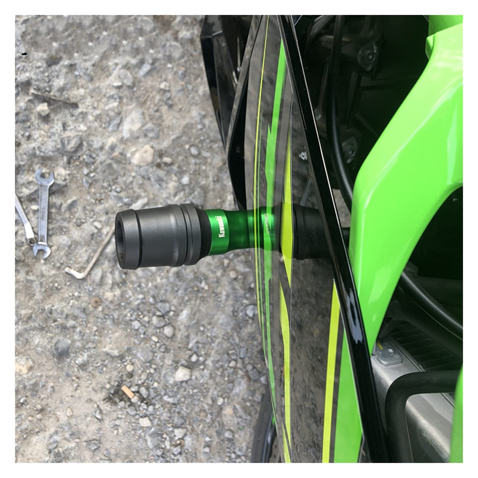 Motorcycle Frame Sliders for Kawasaki Ninja 400 250 Z400 (2018-2021) - Engine Protective Guard, Crash Protection Kit, Side Fairing Protector - Yellow | Perfect for Track Days & Street Riding Safety