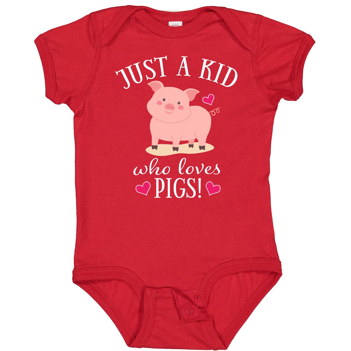 Inktastic Just a Kid Who Loves Pigs Baby Bodysuit - Cute Piggy Design Organic Cotton Onesie for Infants & Toddlers - Perfect for Playtime, Nursery, and Family Photos