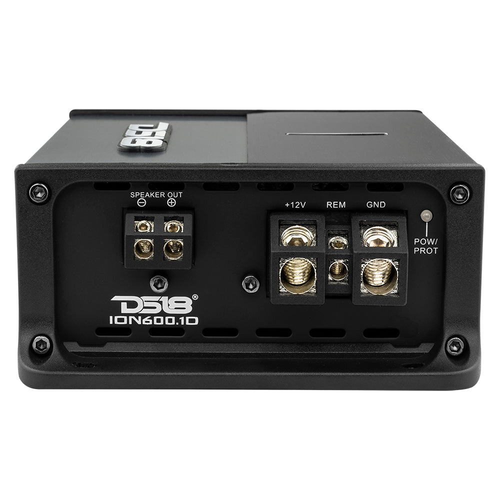 ION Compact Full Range 1 Channel Amplifier 600 Watts RMS @ 1 Ohm - Powerful Car Audio Amp for Subwoofers & Speakers | Perfect for Car Audio Systems & Home Theater Setups