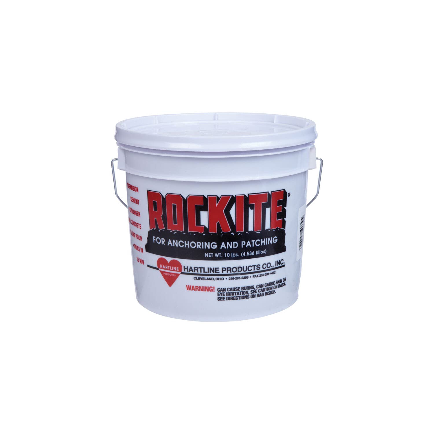 Rockite 10010 Fast-Setting Cement - 10 lb Quick-Dry Concrete Mix for DIY Repairs, Construction Projects & Home Improvement (Sets in 15 Minutes) - Perfect for Fixing Cracks, Anchoring Posts & Crafting Projects