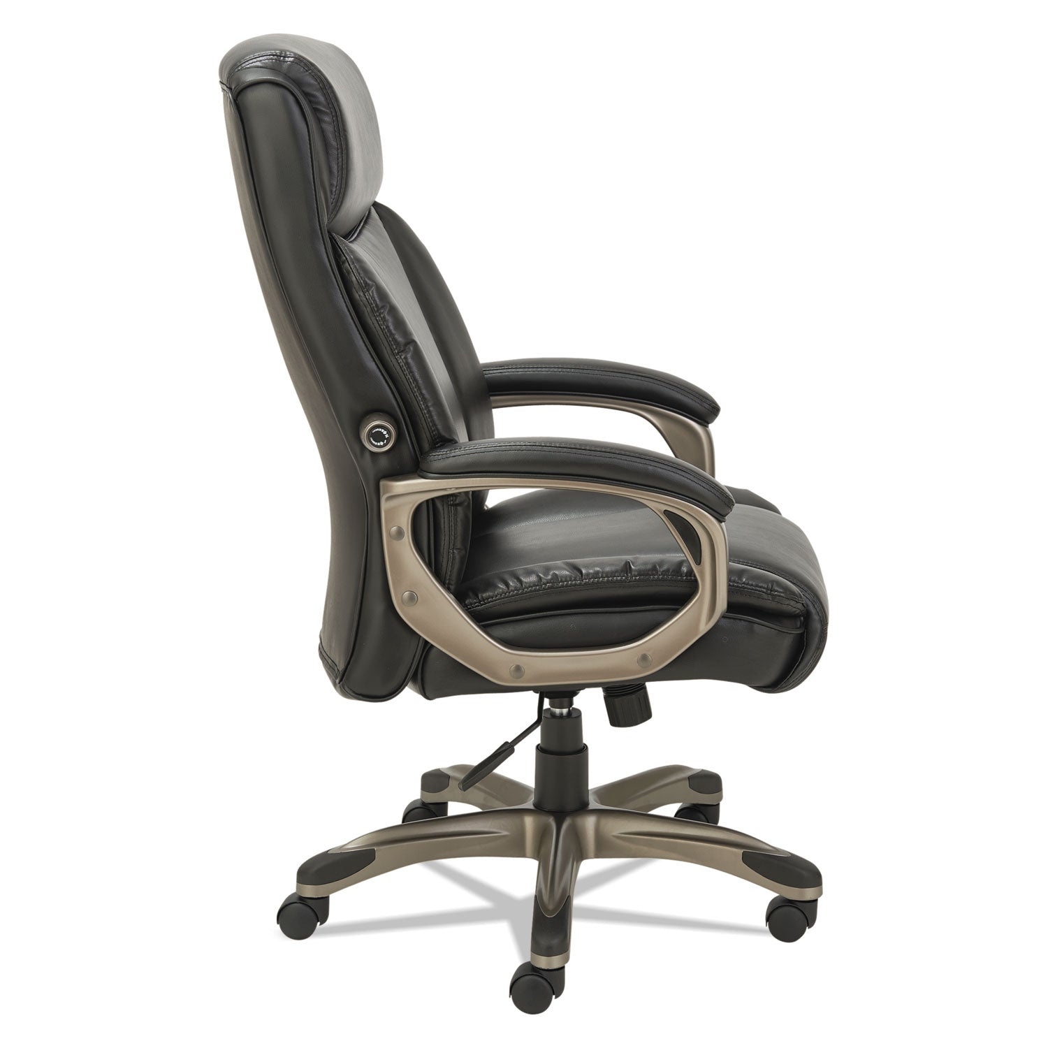 Alera Veon Series Executive High Back Bonded Leather Office Chair - 275 lb Weight Capacity - Black Seat & Graphite Base - Ergonomic Support for Home & Business Workspaces