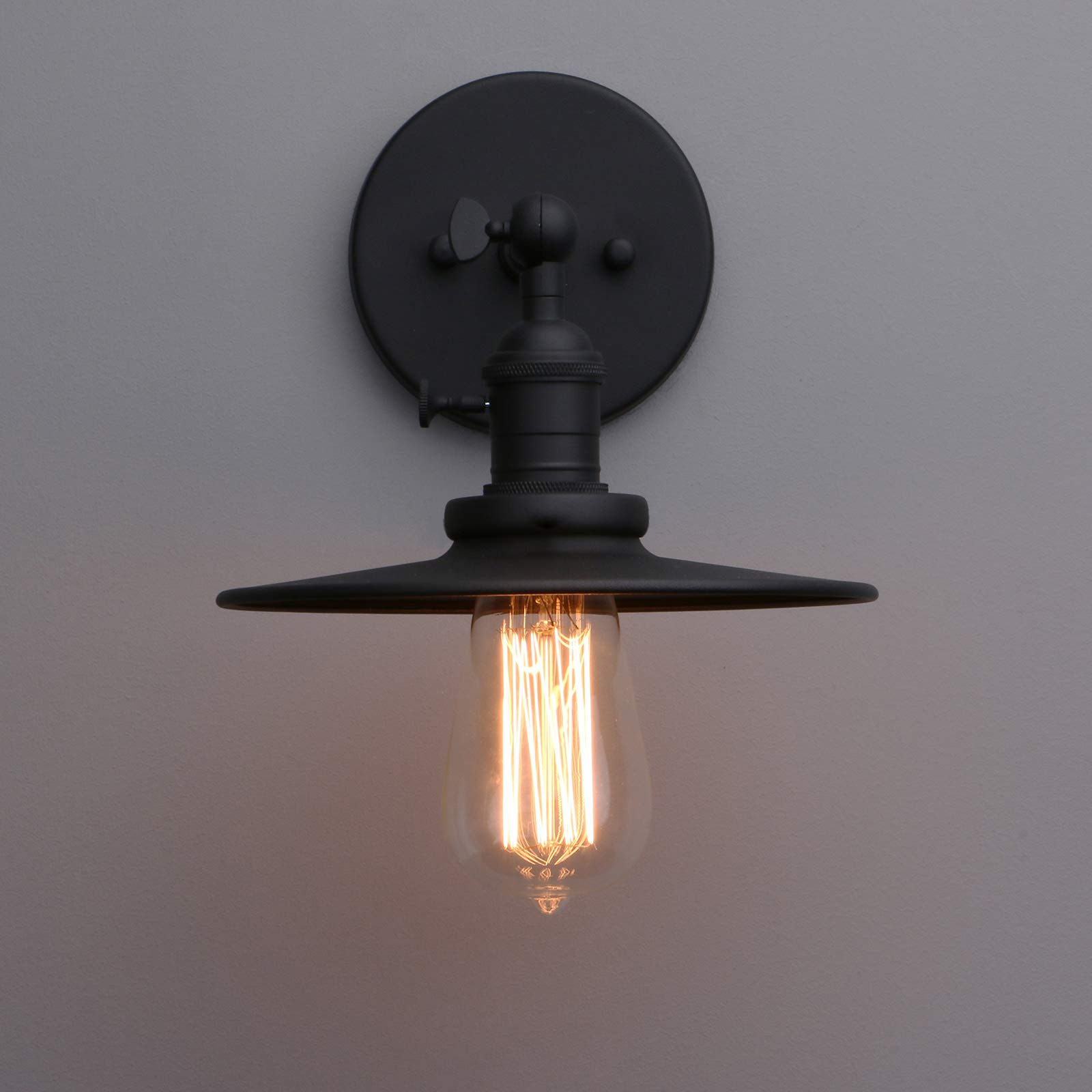 Phansthy Rustic Industrial Wall Light - 1-Light Bathroom Vanity Fixture with 7.9