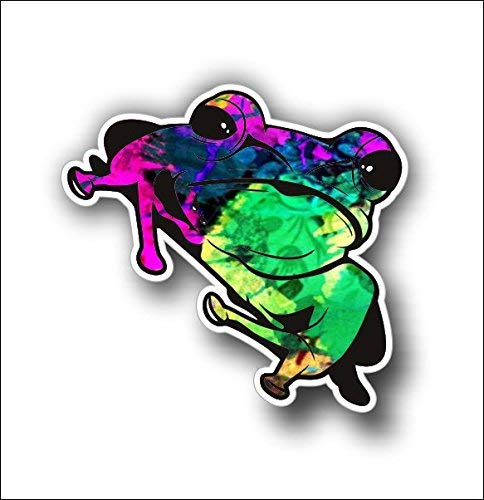 Tree Frog Hot Pink & Green Car Decals - Waterproof Vinyl Stickers (5