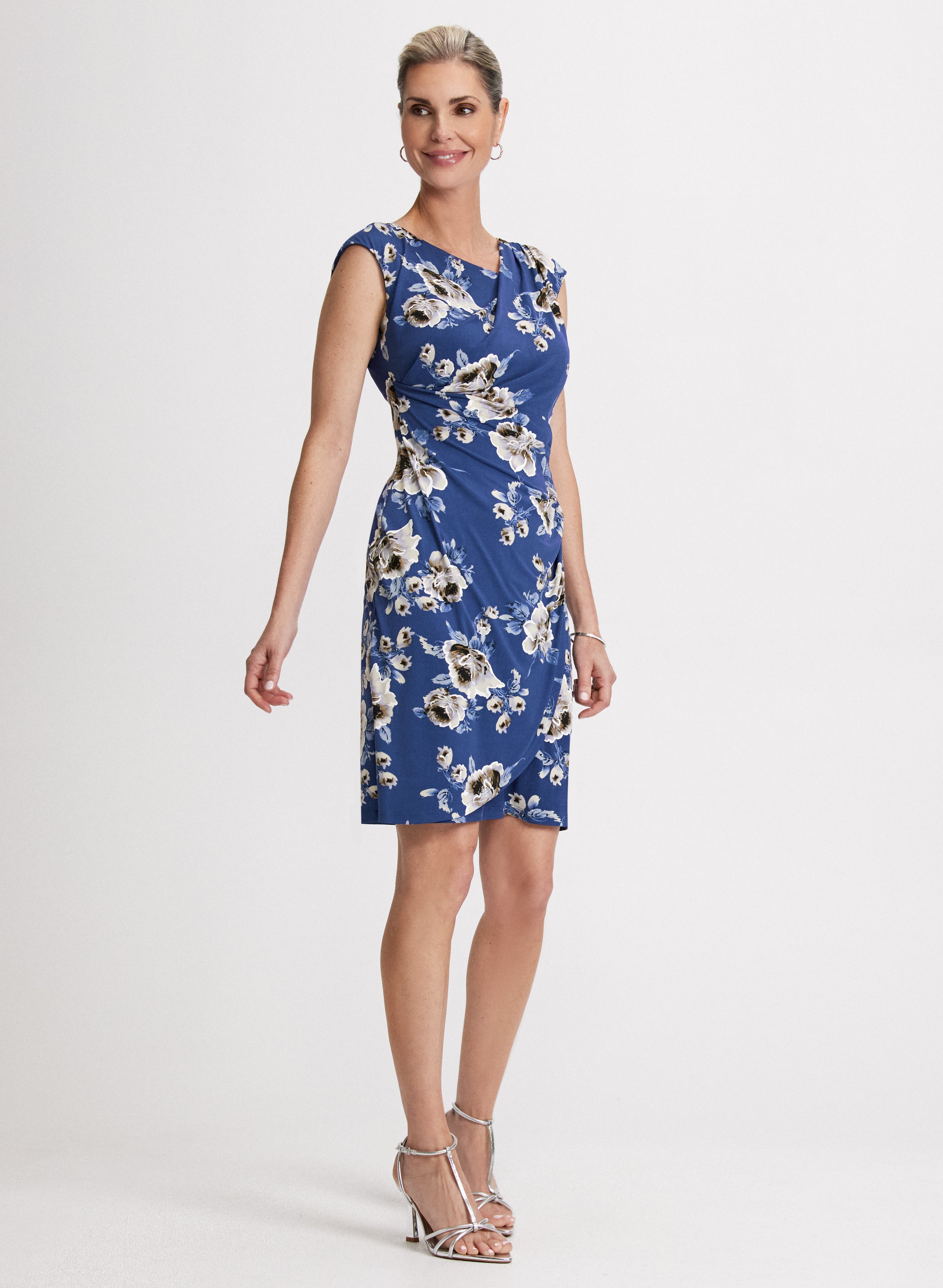 Floral Print Asymmetric Neck Dress for Women - Elegant Summer Party Cocktail Dress for Wedding, Date Night & Special Occasions