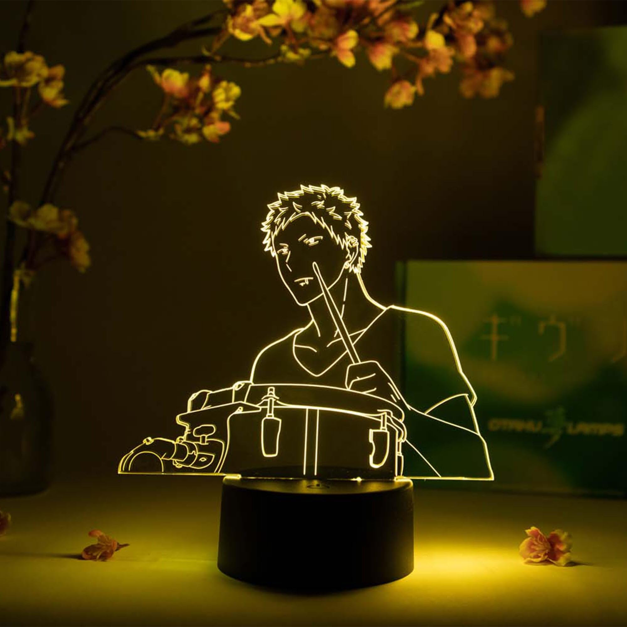 Otaku Anime Lamp - 16 Color RGB LED Night Light with Remote, 3D Akihiko Kaji Figure - Perfect for Bedroom, Gaming Room & Anime Lover Gift Ideas