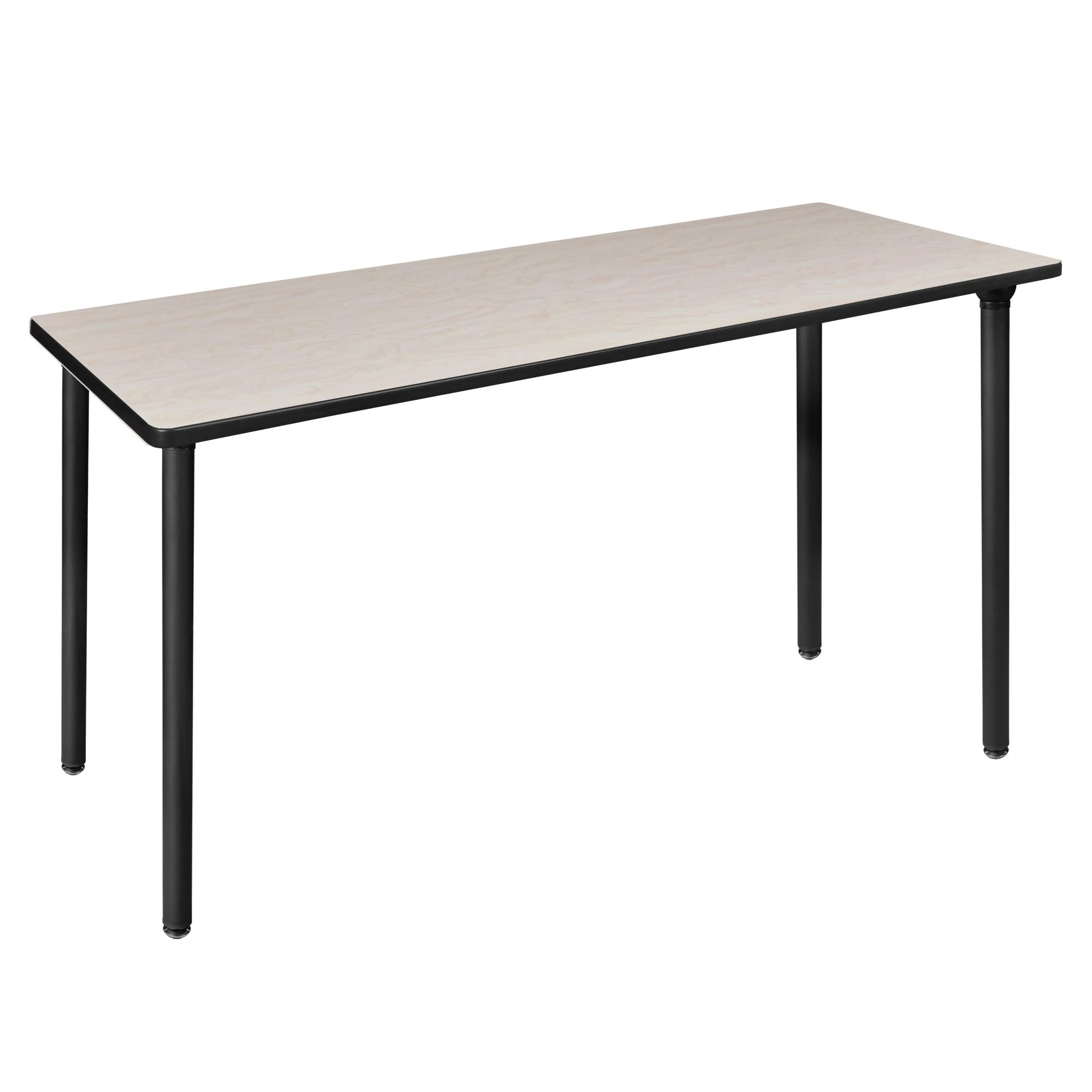 Regency Kee 66 x 24 Inch Folding Training Seminar Table - Maple Wood Top with Black Metal Legs, Portable Conference & Meeting Table for Office, Classroom, Events & Home Use