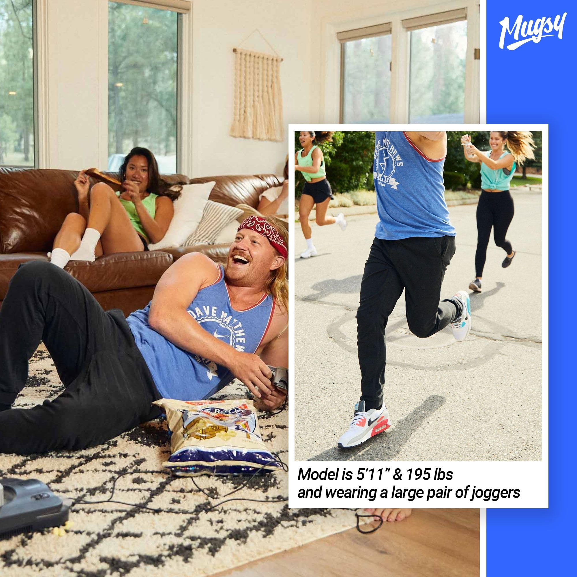 Mugsy Men's Classic Fit Stretch Khaki Chino Joggers - Comfortable & Flexible Casual Pants, True to Size - Perfect for Work, Travel & Everyday Wear