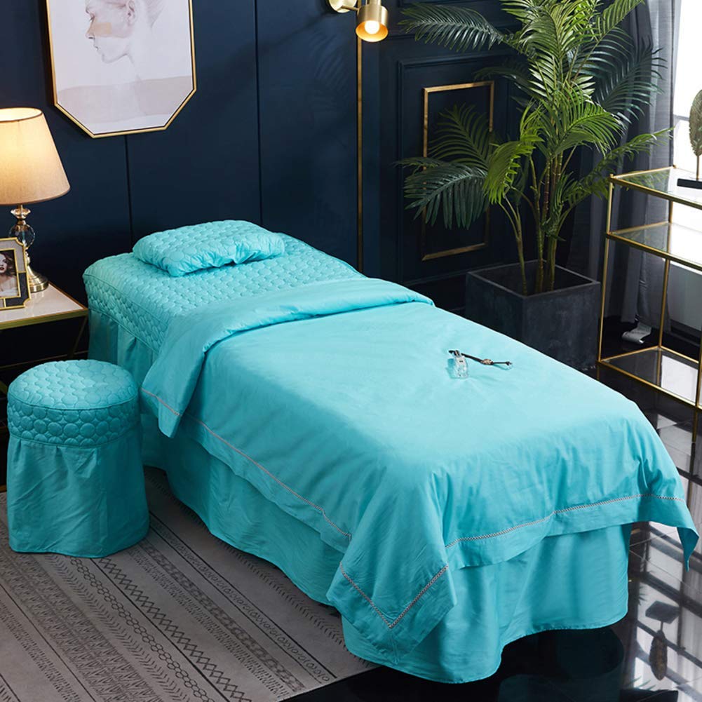 Premium 4-Piece Cotton Beauty Bed Cover Set for Massage & Physiotherapy - 80x190cm (31x75in) - Salon & Spa Bed Sheets for Steaming, Facial Treatments & Relaxation Therapy