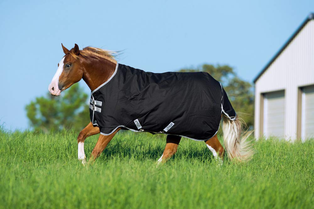 Amigo Horse Turnout Blanket 200g Medium Weight - Black/Silver - 82