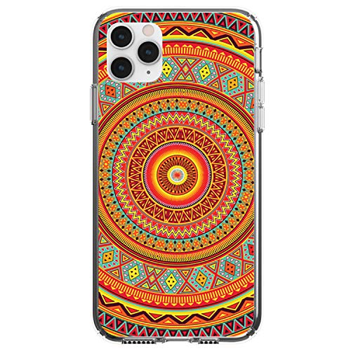 Orange Teal Yellow Tribal Print On Clear Case