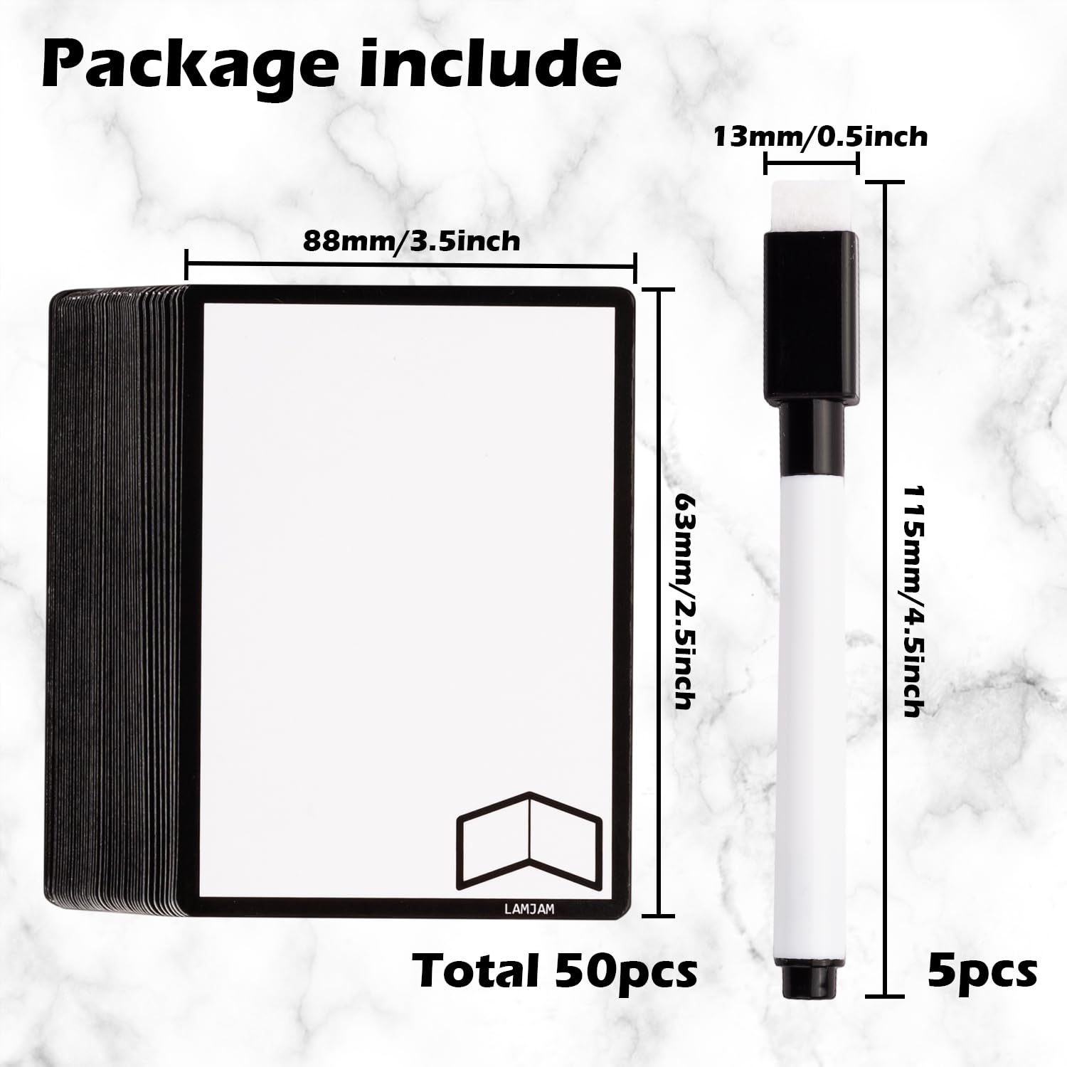 50-Piece Reusable Dry Erase MTG Tokens with Marker - Double-Sided Magic The Gathering Proxy Cards for DIY Game Accessories | Perfect for MTG Tournaments, Casual Play & Custom Card Creation