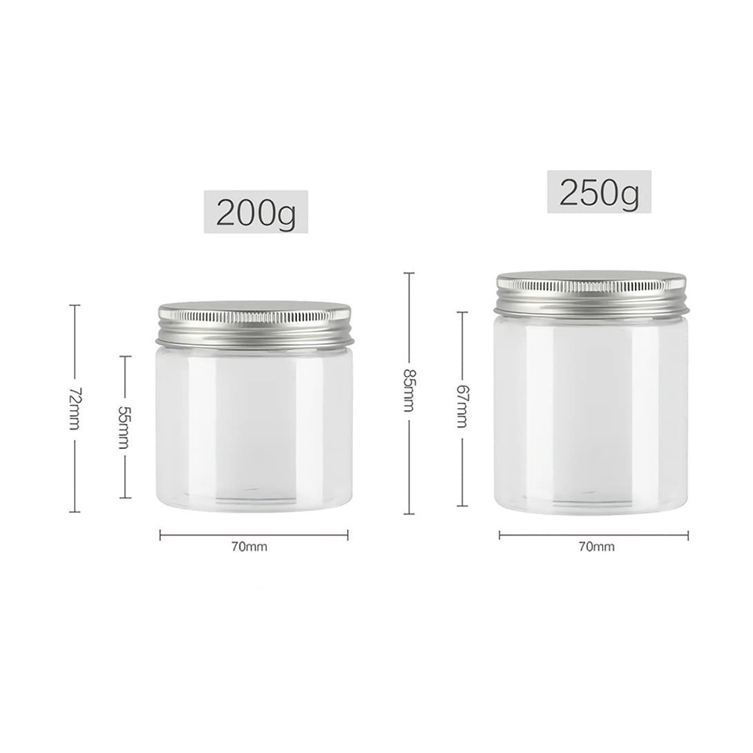 BPZXL 6-Pack 250ml Brown Plastic Cream Jars with Silver Lids - Cosmetic Containers for Makeup, Beauty Products, Toiletries & Face Cream | Travel-Friendly Storage for Salons, Spas & Home Use