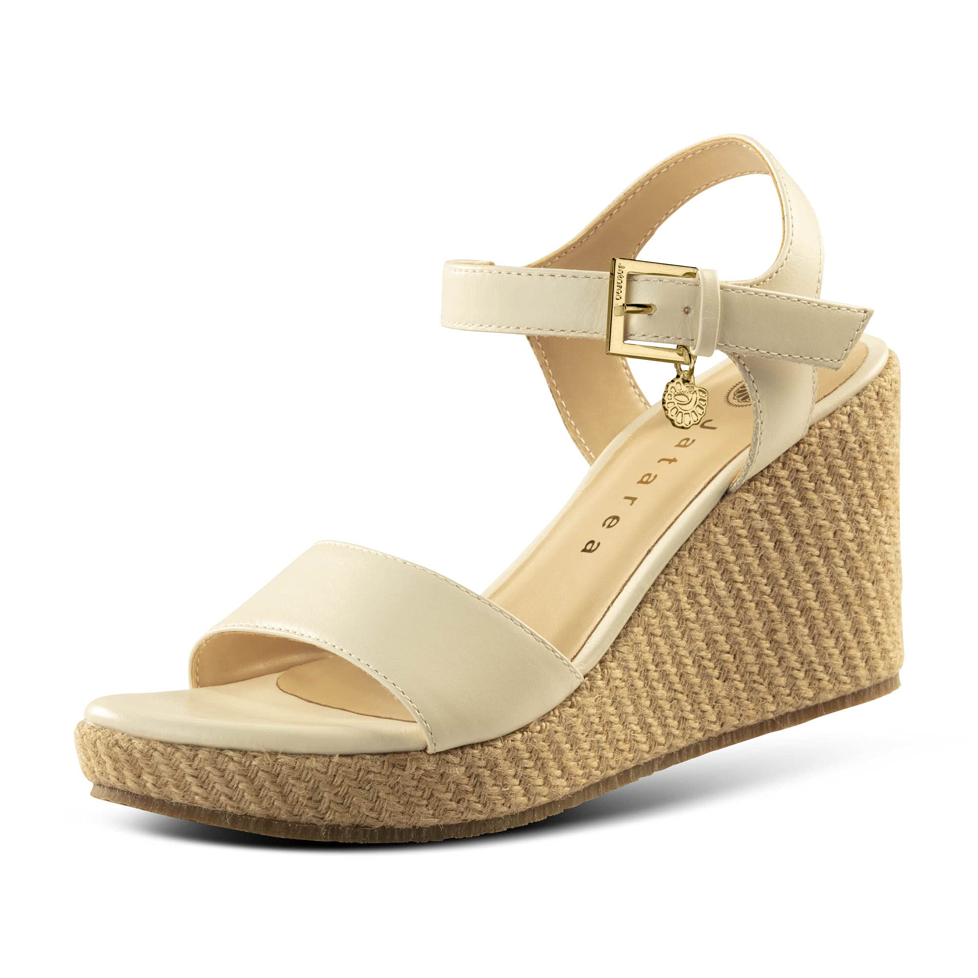 JATAREA Women's Leather Wedge Sandals - Comfortable Summer Casual Shoes for Beach, Vacation & Outdoor Walking