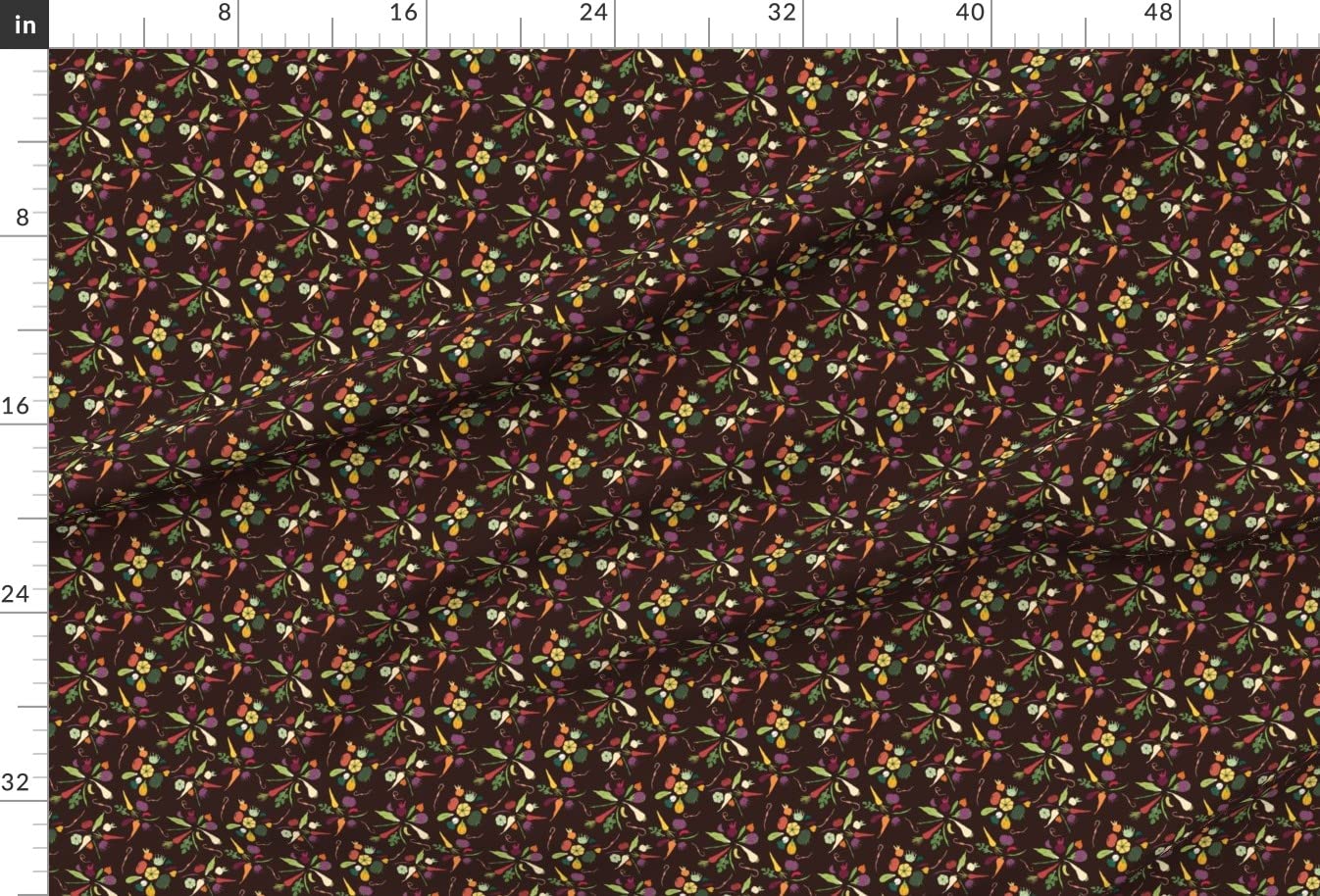 Vegetable Farm Summer Vegetables Printed Minky Fabric by The Yard - Soft Plush Fabric for Sewing Baby Blankets, Quilt Backing & DIY Plush Toys - Perfect for Nursery Decor & Kids Crafts