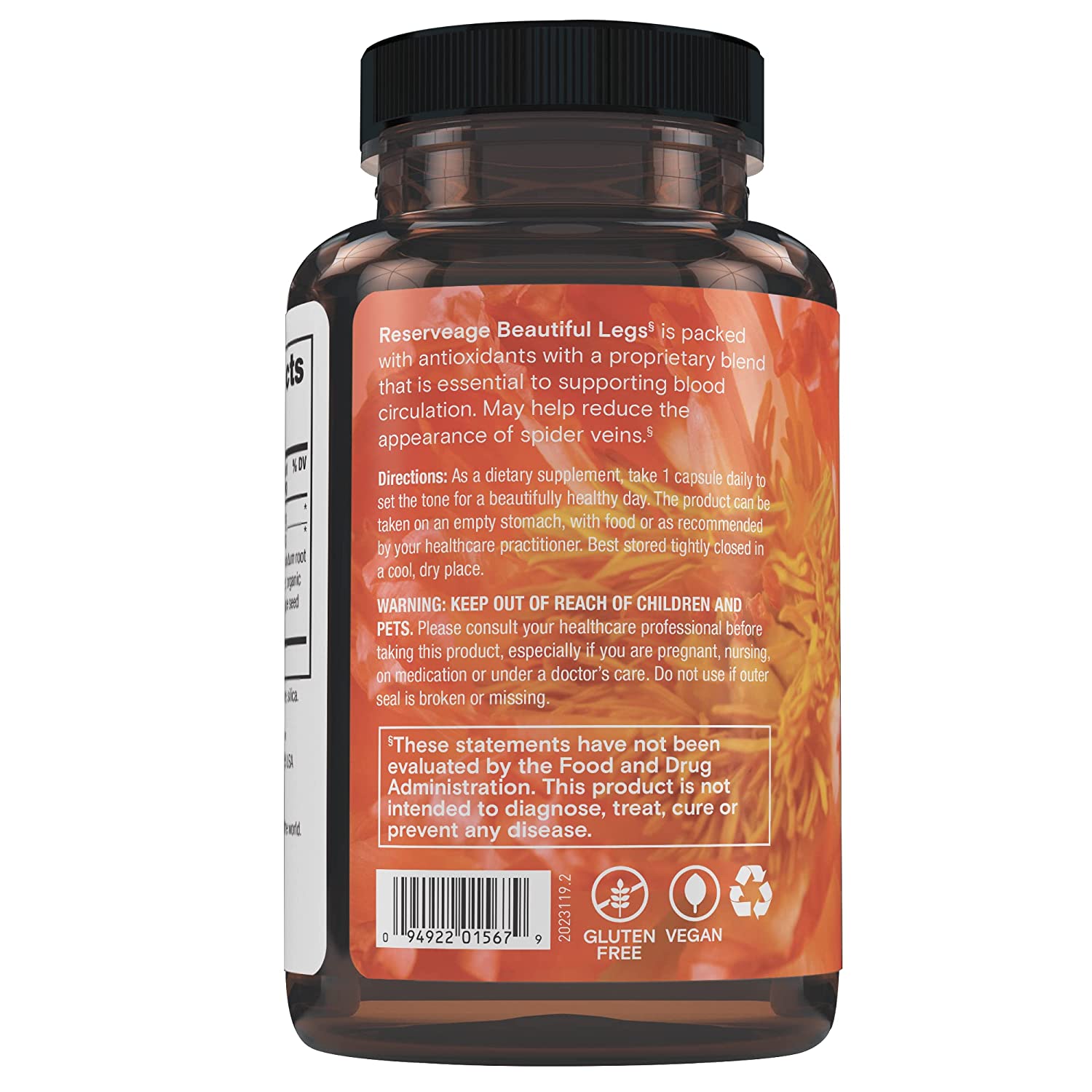 Reserveage Nutrition Beautiful Legs with Diosmin - Supports Healthy Circulation & Leg Comfort - Perfect for Travel, Long Workdays & Active Lifestyles