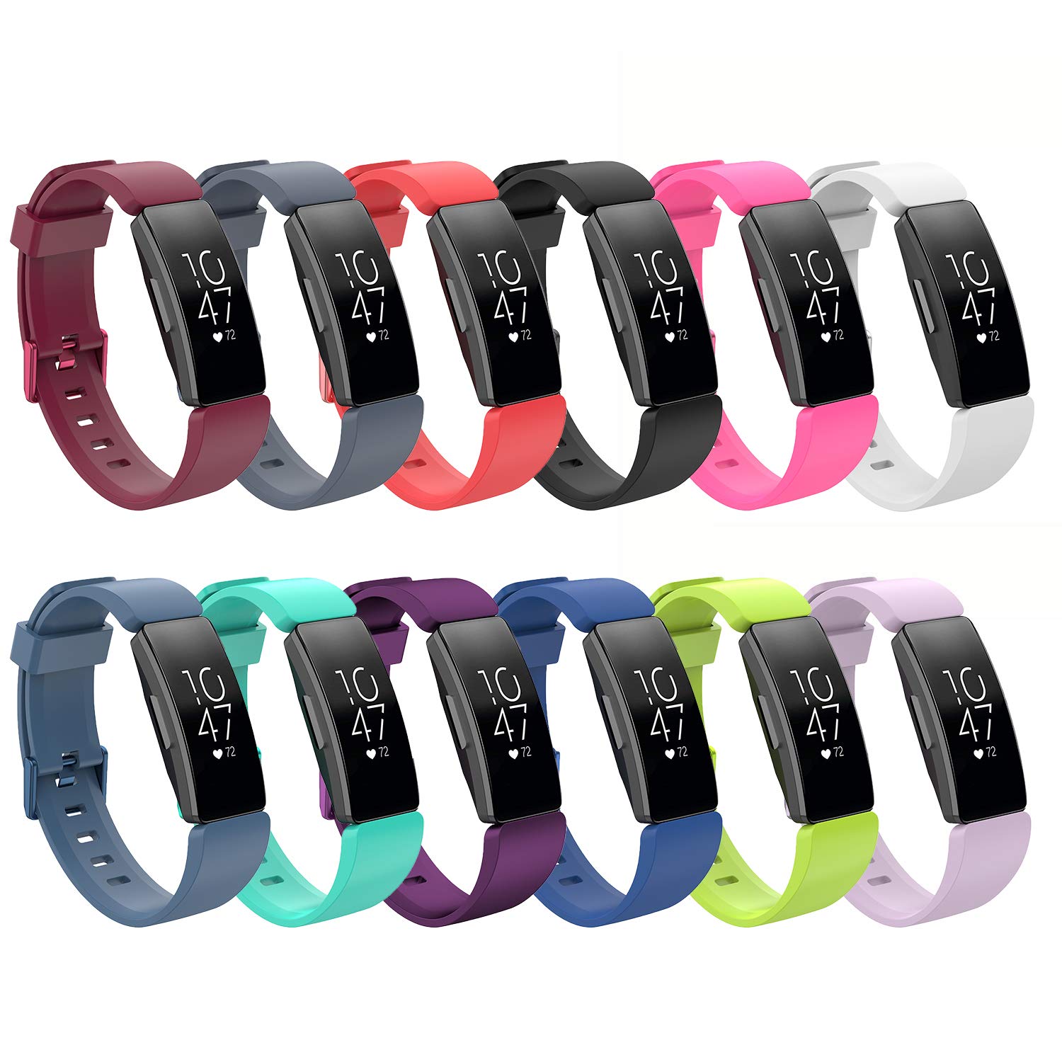 Fitbit Inspire HR Bands - Silicone Sport Strap Replacement for Workouts & Daily Use