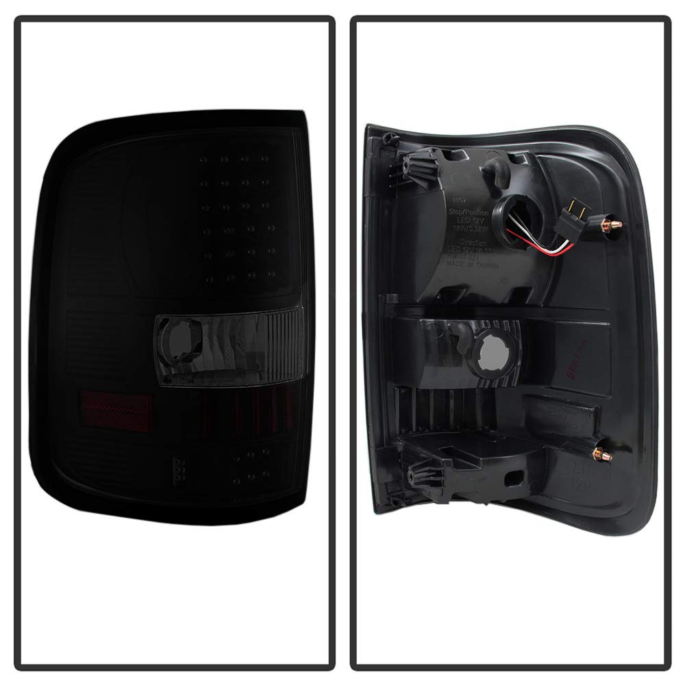 ACANII LED Tail Lights Brake Lamps - Smoked Lens Black Housing for 2004-2008 Ford F150 Pickup Truck (Pair Left+Right, Cyber Black V2) - Upgrade Your Truck's Style & Safety for Night Driving