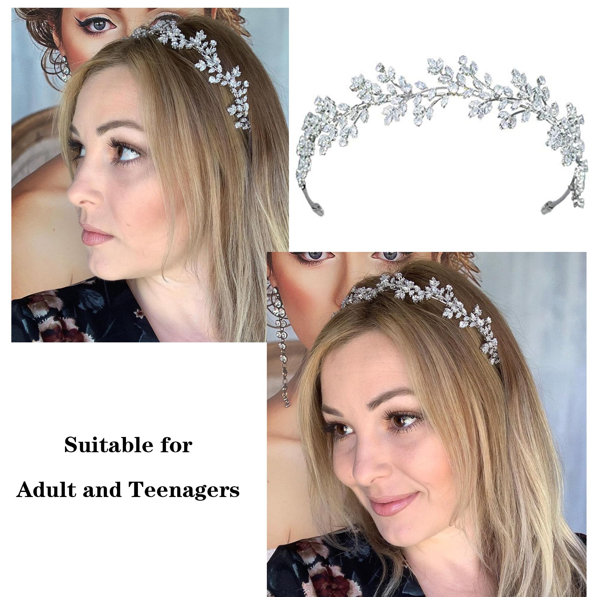 Jorsnovs Fashion Bridal Headpiece - Elegant Wedding Hair Accessory with Cubic Zirconia for Brides & Women | Perfect for Weddings, Prom, Birthday Gifts & Special Occasions