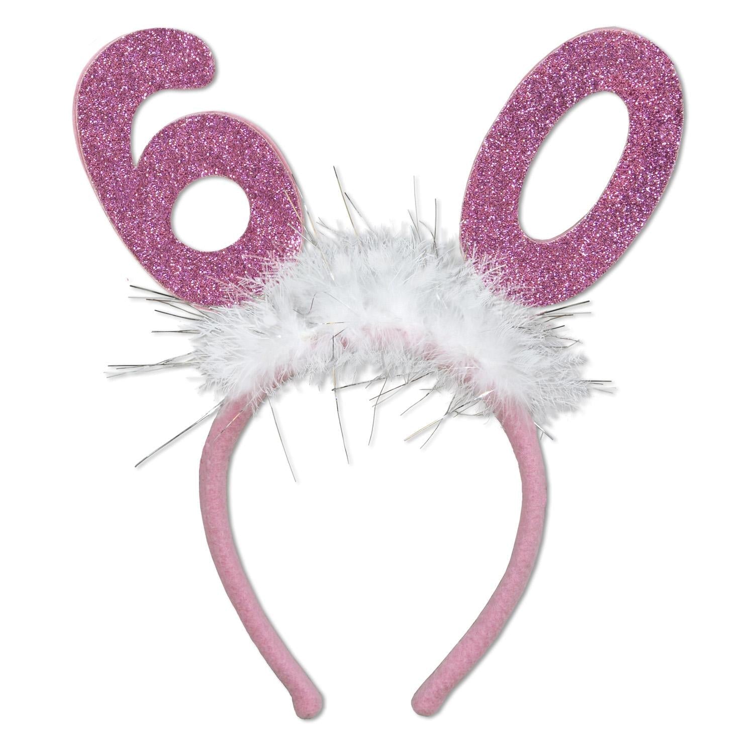 12 Pack Beistle 60th Birthday Party Glittered Boppers with Marabou - Fun Party Favors for Anniversary Celebrations, Retirement Parties & Special Occasions