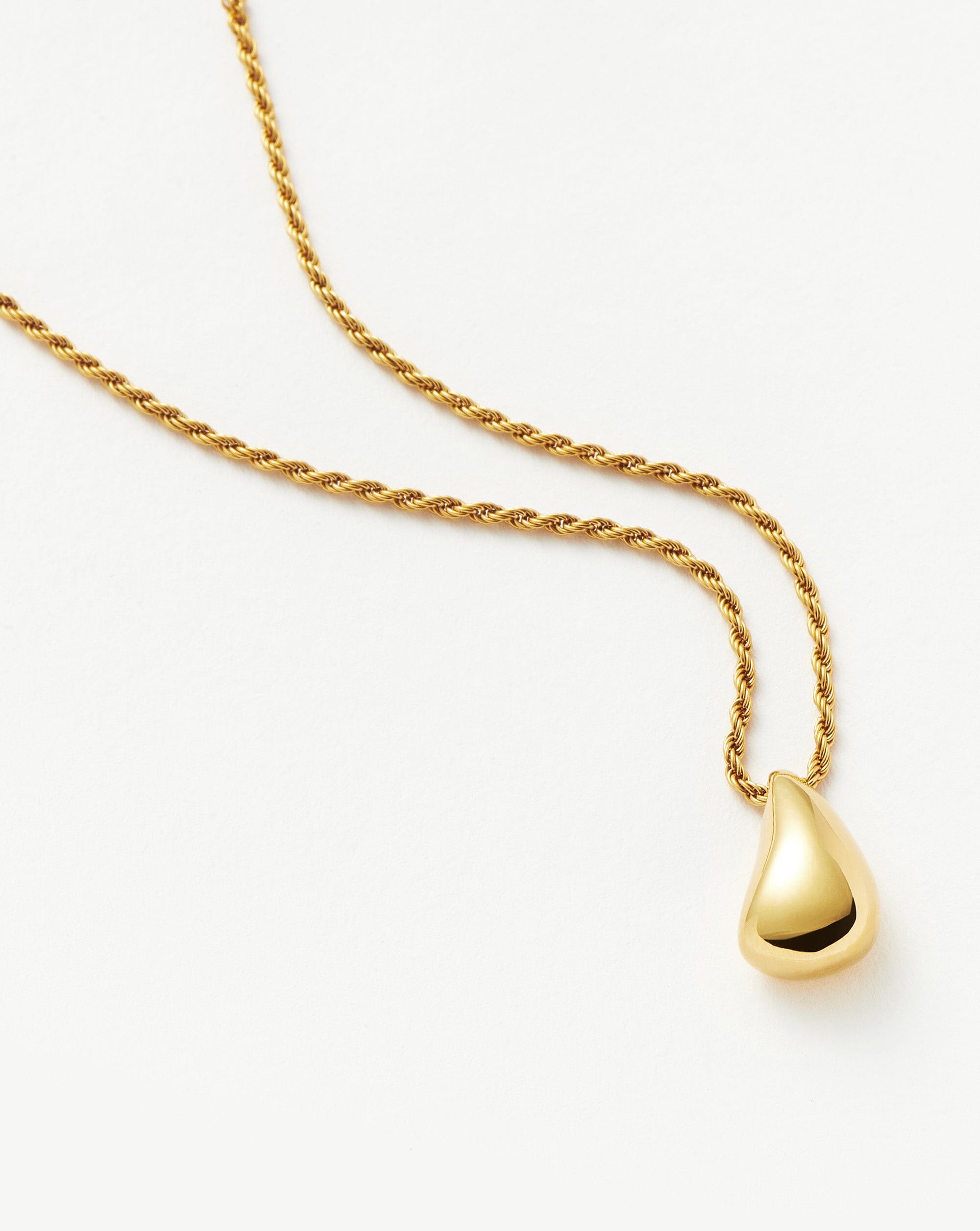 Sculptural Droplet Pendant Necklace - 18k Gold Vermeil Jewelry for Women | Elegant Layering Necklace for Date Night & Special Occasions