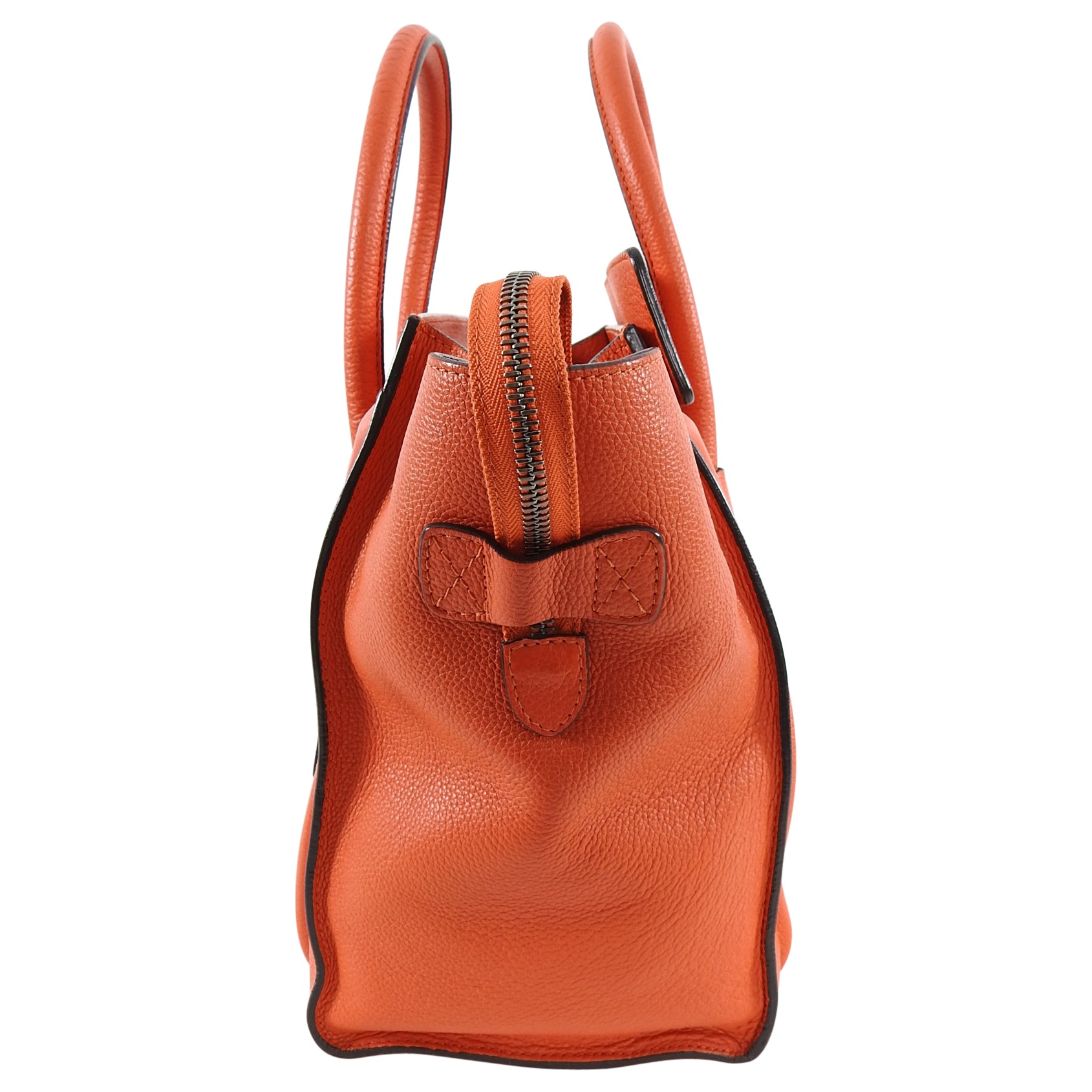 Celine Luggage Mini Tote Bag Genuine Leather Handbag for Women - Orange Crossbody Purse for Work, Travel & Everyday Use