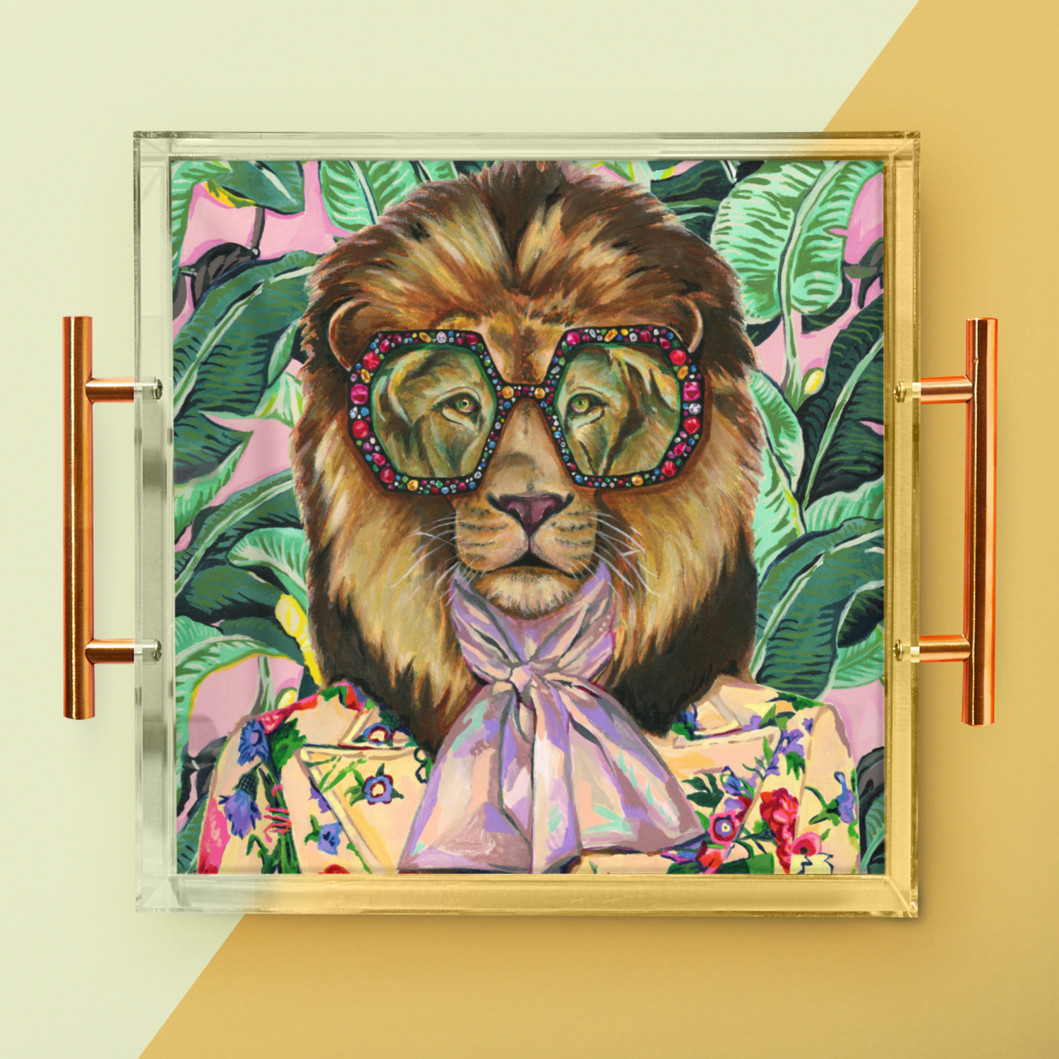 Stylish Acrylic Lion Serving Tray - Elegant Appetizer Platter for Party, Wedding & Home Decor | Perfect for Cheese, Fruits & Charcuterie Display