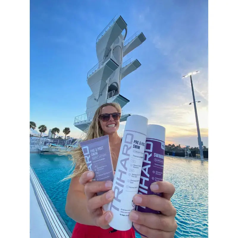 Swimmer Skin Care Combo Set - Pre & Post Swim Body Wash & Hair Care Bundle for Athletes | Chlorine Removal & Moisturizing for Pool & Beach Swimming